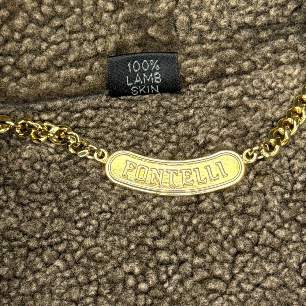 Fontelli Milano Italy Women's Shearling Coat 100% Lambskin Suede Teddy Lined 2XL - Picture 5 of 12